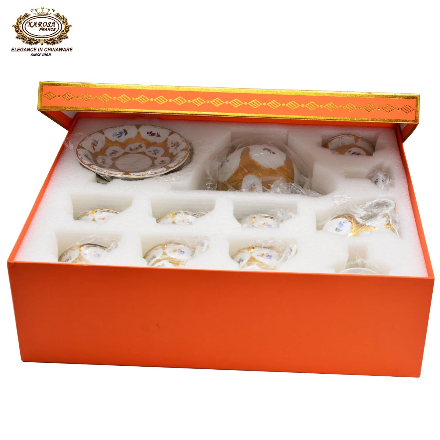New fashionable shape for bone china dinner set embossed gold decoration from Germany style