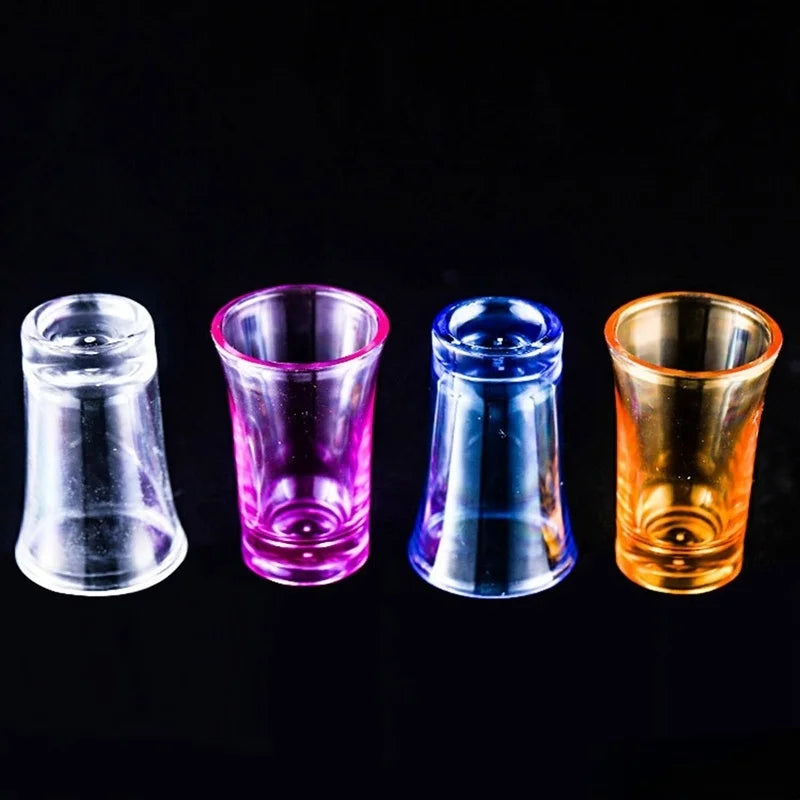 Vaso de chupito de 35 ml con fondo grueso, copa para vino blanco, vasos de colores, vasos portátiles de plástico acrílico, para fiestas y juegos de beber.