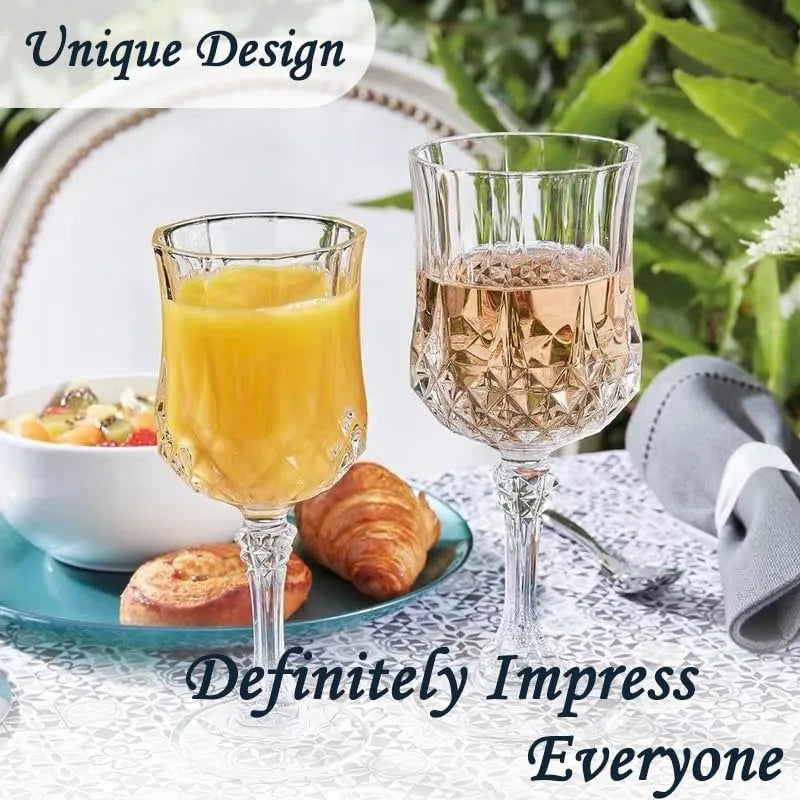 Transparent Plastic Wine Glasses,Transparent Plastic Goblets for Parties,Transparent Drinking Glasses for Wedding Reception,