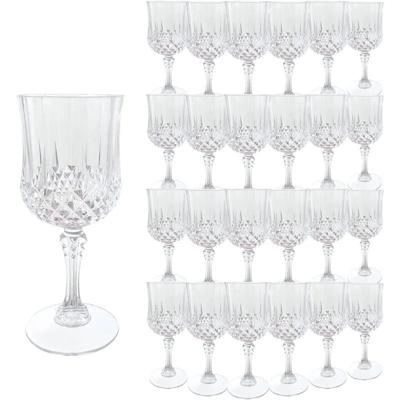 Transparent Plastic Wine Glasses,Transparent Plastic Goblets for Parties,Transparent Drinking Glasses for Wedding Reception,