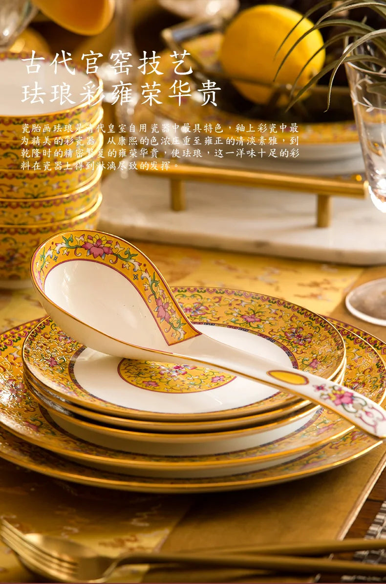 Fine Luxury Guests Dinnerware Sets Home Kitchen Wedding Dining Room Tableware Set Catering Supplies Vajillas Para Cocina Dishes