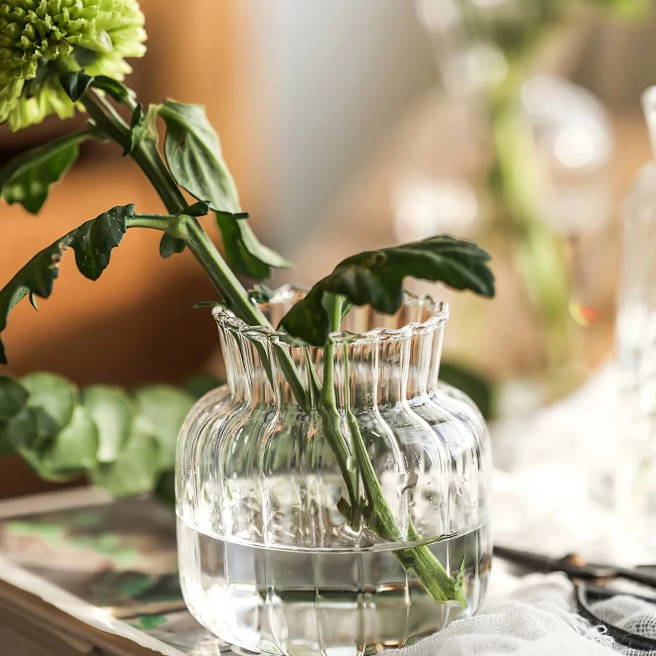1pc Nordic Creative Transparent Vases Glass Plant Bottle Flower Pot Hydroponic Terrarium Arrangement Container Table Vase Decor