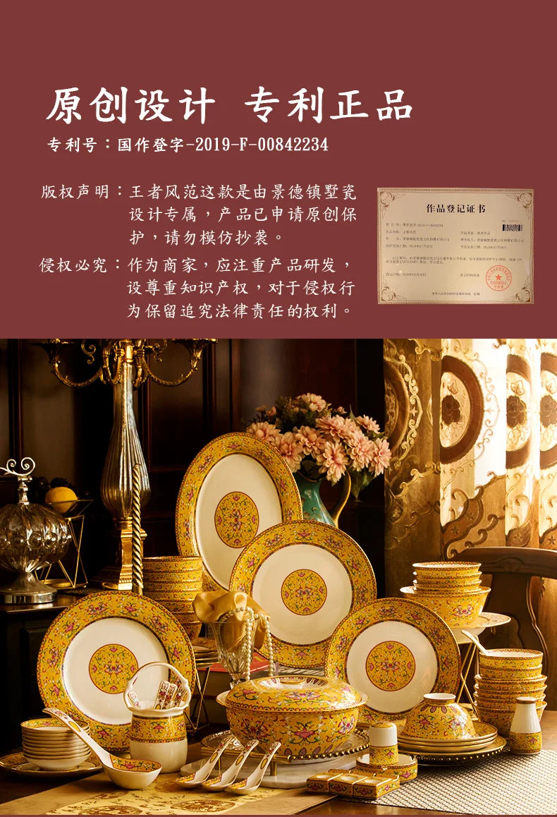 Fine Luxury Guests Dinnerware Sets Home Kitchen Wedding Dining Room Tableware Set Catering Supplies Vajillas Para Cocina Dishes