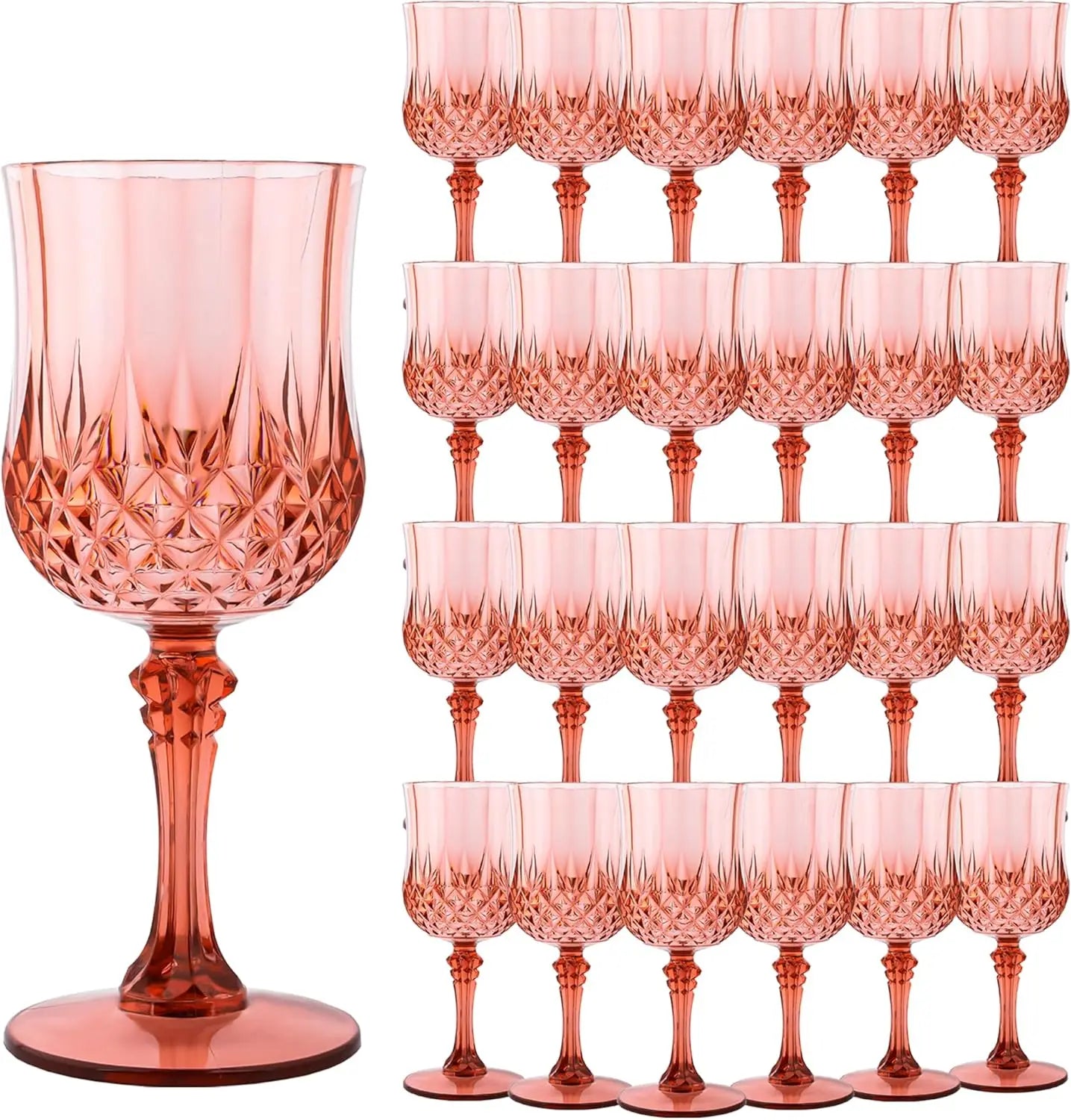Transparent Plastic Wine Glasses,Transparent Plastic Goblets for Parties,Transparent Drinking Glasses for Wedding Reception,