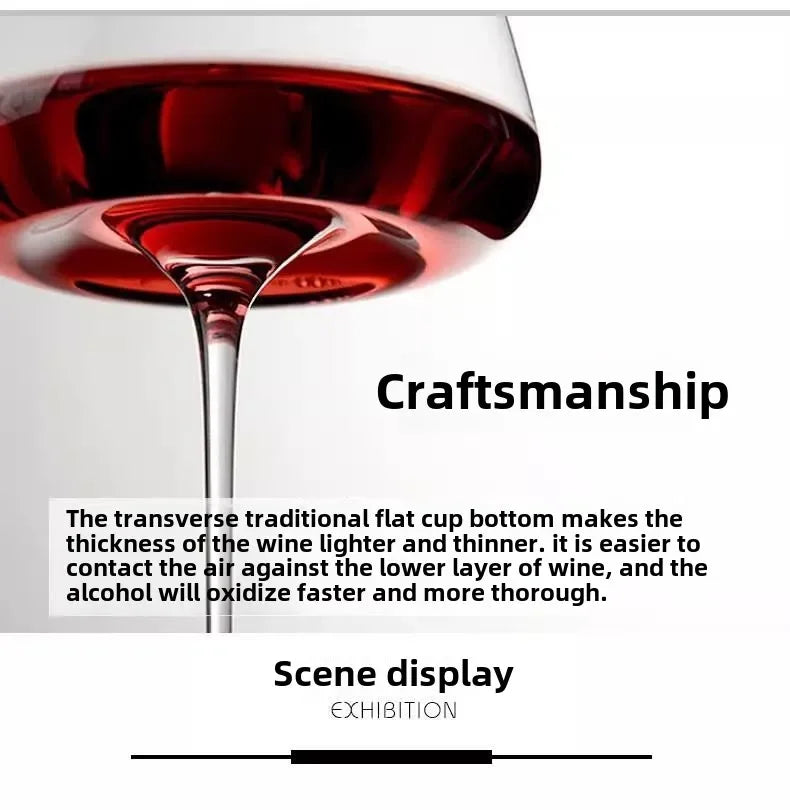 720ml Crystal Burgundy Wine Glass Stemware, Luxury Modern Fluted Design, Dishwasher Safe Elegant Home Use Gift for Wine Tasting