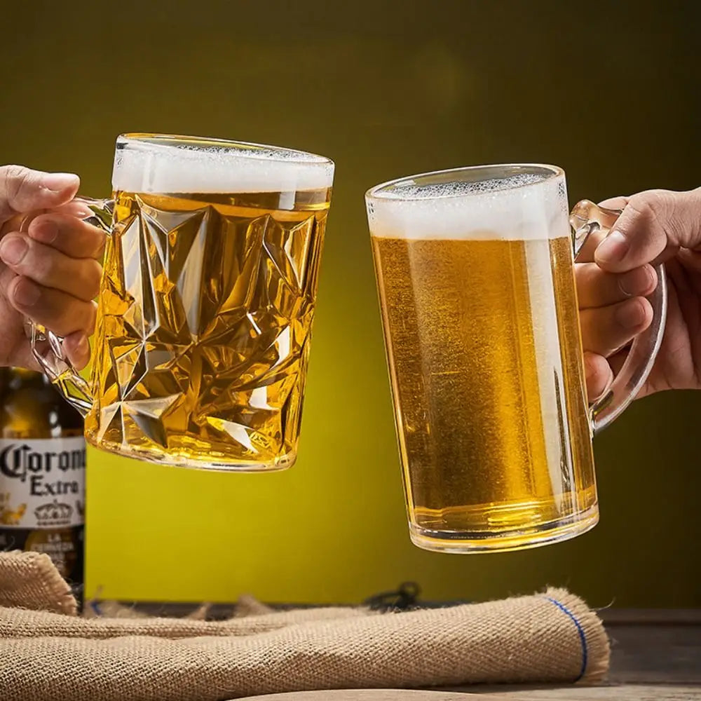 Drinkware Acrylic Beer Mug Transparent Anti-fall Beer Cup Plastic Unbreakable Water Cup Bar