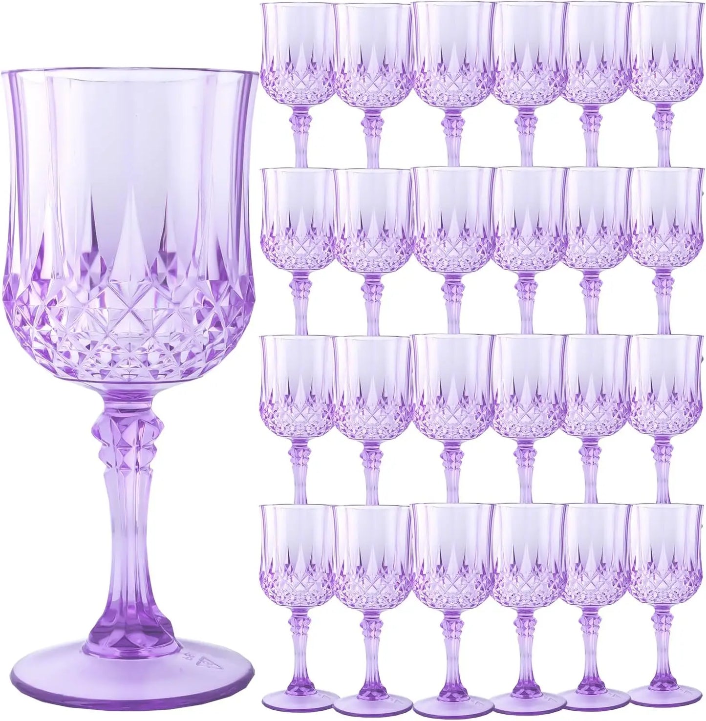 Transparent Plastic Wine Glasses,Transparent Plastic Goblets for Parties,Transparent Drinking Glasses for Wedding Reception,