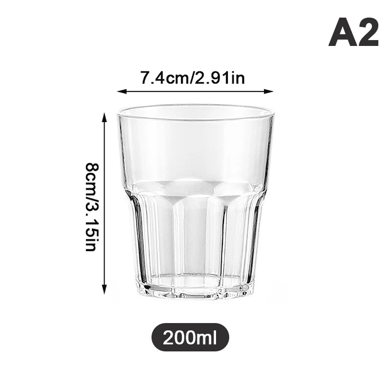 Acrylic Whiskey Cups Unbreakable Transparent Beer Cup Plastic Coffee Milk Breakfast Cup Spirit Glass Drinkware Juice Tea Cup