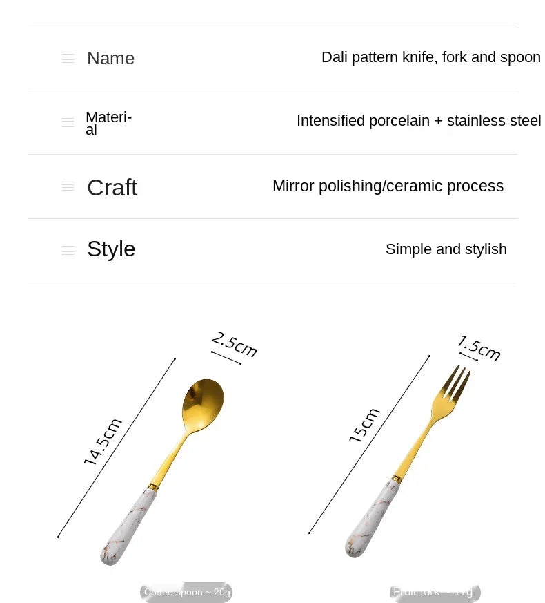30pcs Cutlery Sets Gold Fork Spoon Knife Set Ceramic Tableware 304 Stainless Steel Dinner Set Cutlery Spoons Sets DropShipping