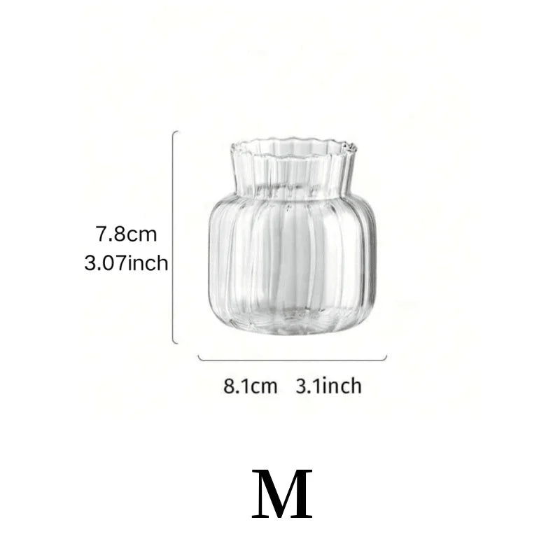 1pc Nordic Creative Transparent Vases Glass Plant Bottle Flower Pot Hydroponic Terrarium Arrangement Container Table Vase Decor