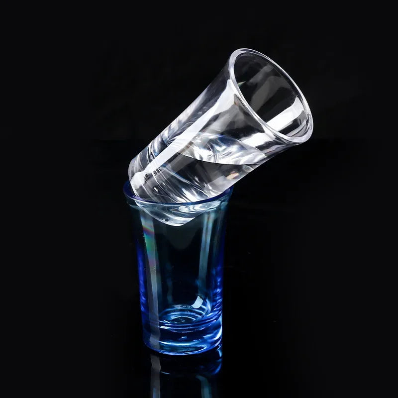 Vaso de chupito de 35 ml con fondo grueso, copa para vino blanco, vasos de colores, vasos portátiles de plástico acrílico, para fiestas y juegos de beber.