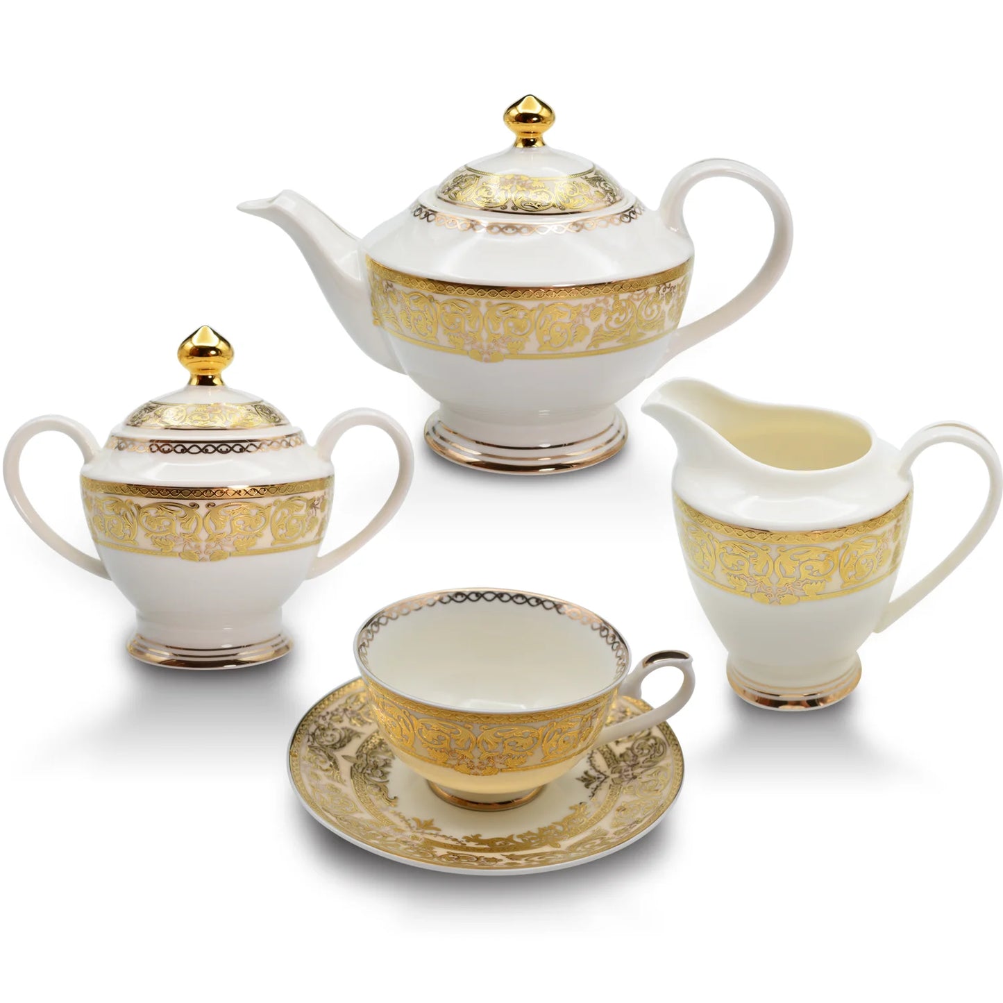 Bone China platinum decoration design tableware porcelain Dinner Soup Plate Gold Rim Dishes and bowl Set