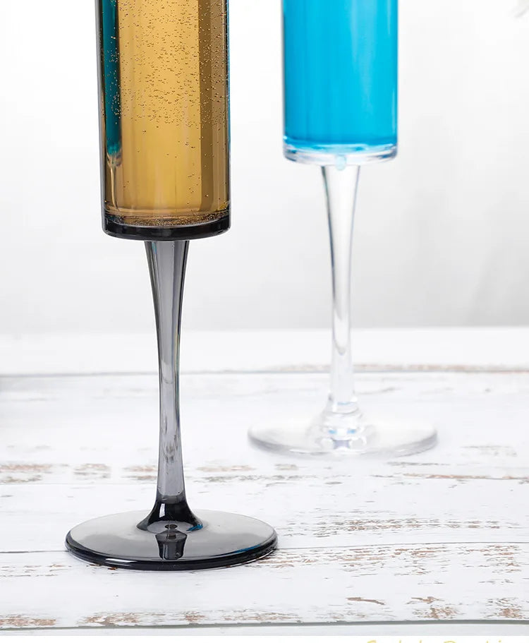 2Pcs Acrylic Champagne Glasses Wedding Party Flutes Bevel Wine Glass Home Bar Drinkware Party Valentine's Day Gifts