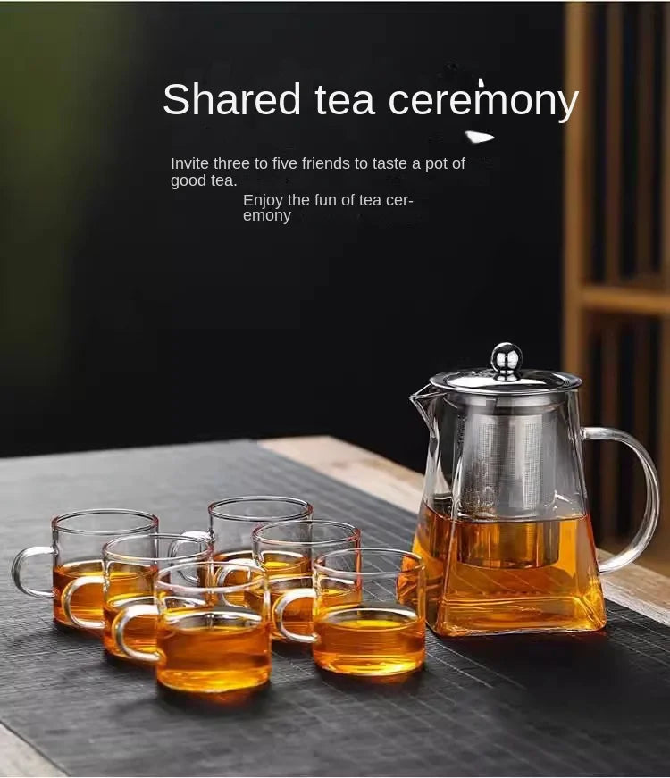 Glass Teapot with Infuser Tea Set Kettle Maker Infusers Jug Teaware Kitchen Dining Bar Home Tea Kit Glass Teapot Samovar