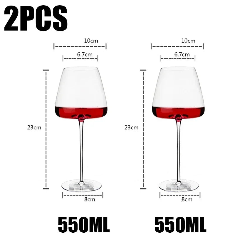 2pcs High-end Goblet Red Wine Glass Kitchen Utensils Water Grap Champagne Glasses Bordeaux Burgundy Wedding Square Party Gift