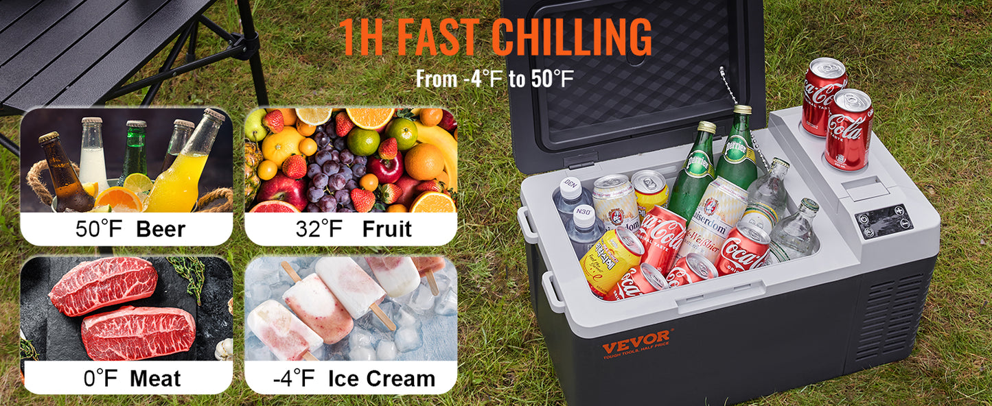 VEVOR 20L Portable Car Refrigerator Compressor Fridge Freezer Cooler Ice Box Keep Cool for Camping Fishing