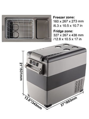 VEVOR 20L 22L 35L 45L 55L Car Refrigerator Mini Fridge Freezer Portable Compressor Cooler 12/24V DC 110-240V Ice Box for Camping