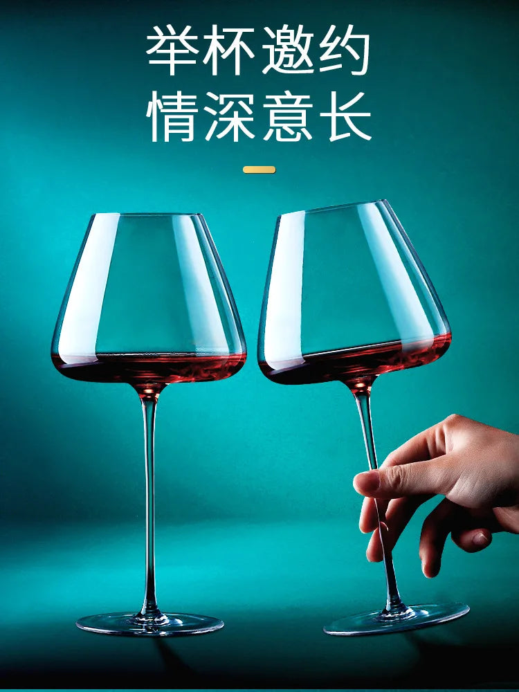1pc Goblet Wine Glass Collection Handmade Crystal Burgundy Bordeaux Goblet Wedding Party Birthday Gift Tasting Cup Bar Tool Gift