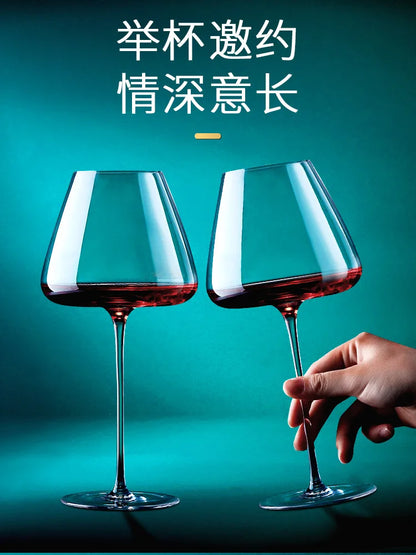 1pc Goblet Wine Glass Collection Handmade Crystal Burgundy Bordeaux Goblet Wedding Party Birthday Gift Tasting Cup Bar Tool Gift