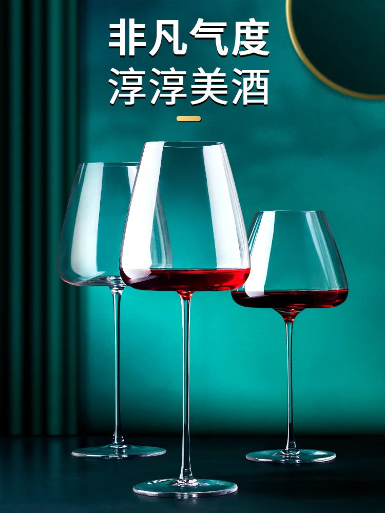 1pc Goblet Wine Glass Collection Handmade Crystal Burgundy Bordeaux Goblet Wedding Party Birthday Gift Tasting Cup Bar Tool Gift