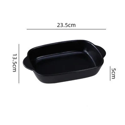 1/3Pcs Ceramic Rectangular Binaural Cheese Risotto Plate Baking Dish Microwave Western Food Bowl Oven Baked Rice Tableware