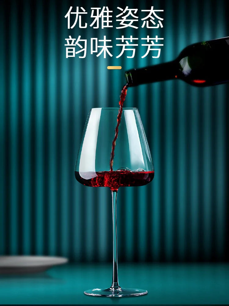 1pc Goblet Wine Glass Collection Handmade Crystal Burgundy Bordeaux Goblet Wedding Party Birthday Gift Tasting Cup Bar Tool Gift