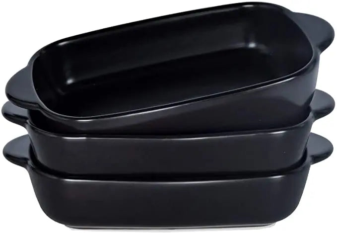 1/3Pcs Ceramic Rectangular Binaural Cheese Risotto Plate Baking Dish Microwave Western Food Bowl Oven Baked Rice Tableware