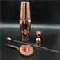 Cocktail Shaker Bar Set: Silver/Copper/Gold Plated - 4 Pieces Bartender Kit Include Shaker, Jigger,Strainer & Spoon