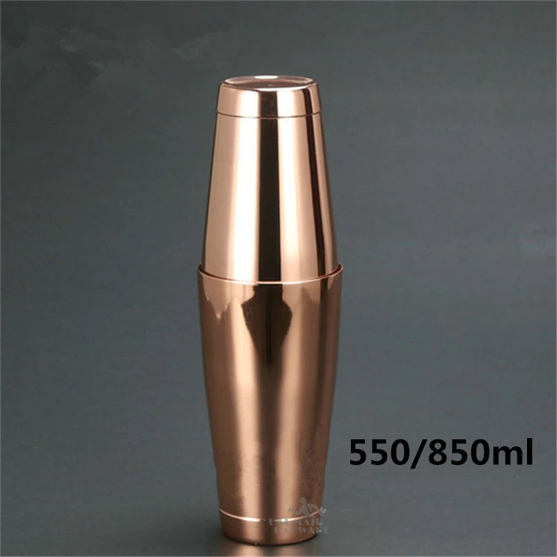 Cocktail Shaker Bar Set: Silver/Copper/Gold Plated - 4 Pieces Bartender Kit Include Shaker, Jigger,Strainer & Spoon