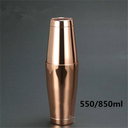 Cocktail Shaker Bar Set: Silver/Copper/Gold Plated - 4 Pieces Bartender Kit Include Shaker, Jigger,Strainer & Spoon