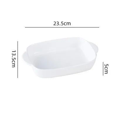 1/3Pcs Ceramic Rectangular Binaural Cheese Risotto Plate Baking Dish Microwave Western Food Bowl Oven Baked Rice Tableware