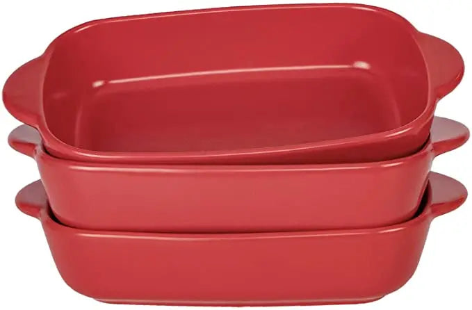 1/3Pcs Ceramic Rectangular Binaural Cheese Risotto Plate Baking Dish Microwave Western Food Bowl Oven Baked Rice Tableware