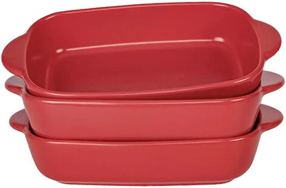 1/3Pcs Ceramic Rectangular Binaural Cheese Risotto Plate Baking Dish Microwave Western Food Bowl Oven Baked Rice Tableware