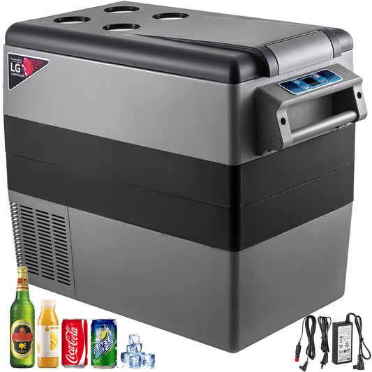 VEVOR 55L Car Refrigerator Mini Fridge Freezer Portable Compressor Cooler 12/24V DC 110-240V Ice Box for Camping