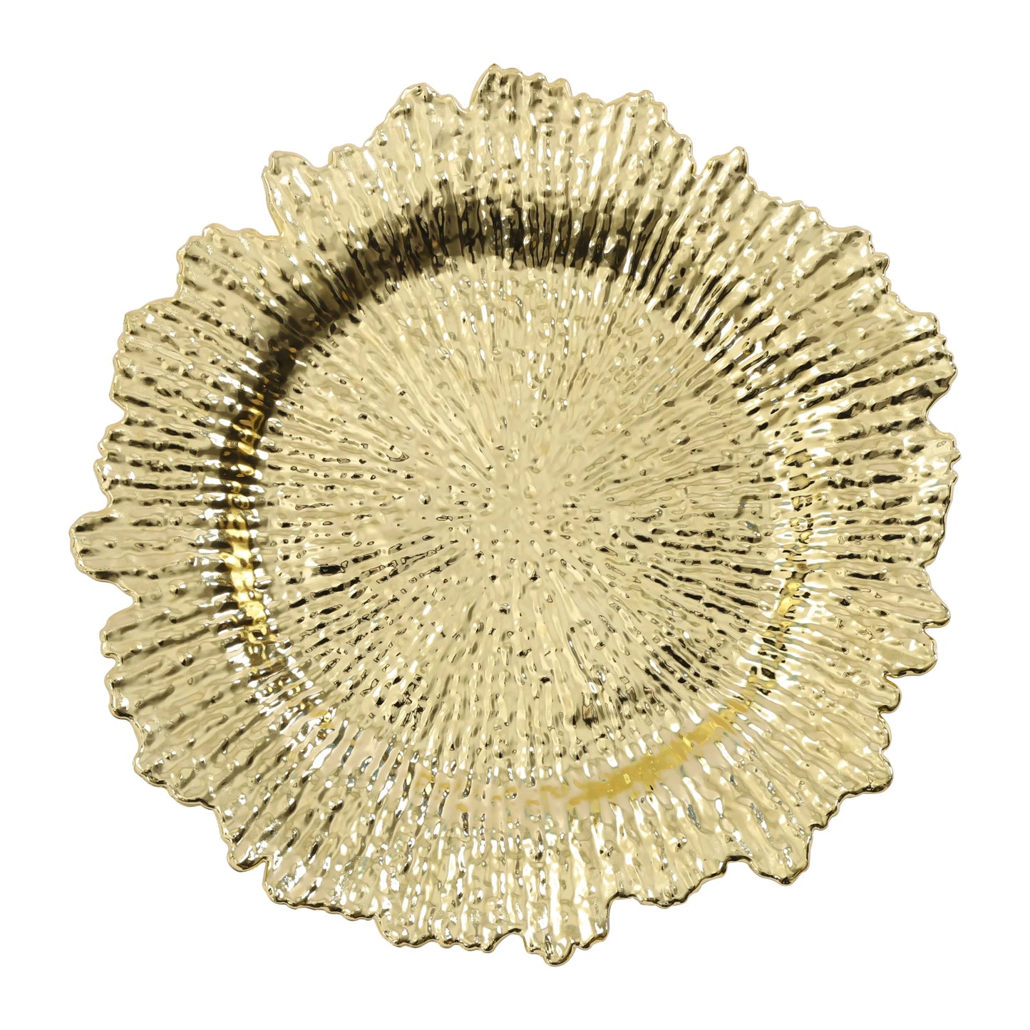 24 Pack Charger Plates, 13" Round Plastic Reef Plate Chargers with Flora Reef Design for Wedding Dinner Party Decoration