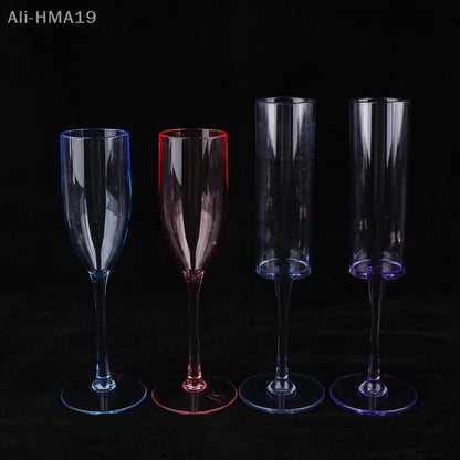 5Pcs Acrylic Champagne Goblet Glasses Cup Transparent Cocktail Glass Cups Creative Anti-fall Goblet For Bar Pubs Clubs Drinkware