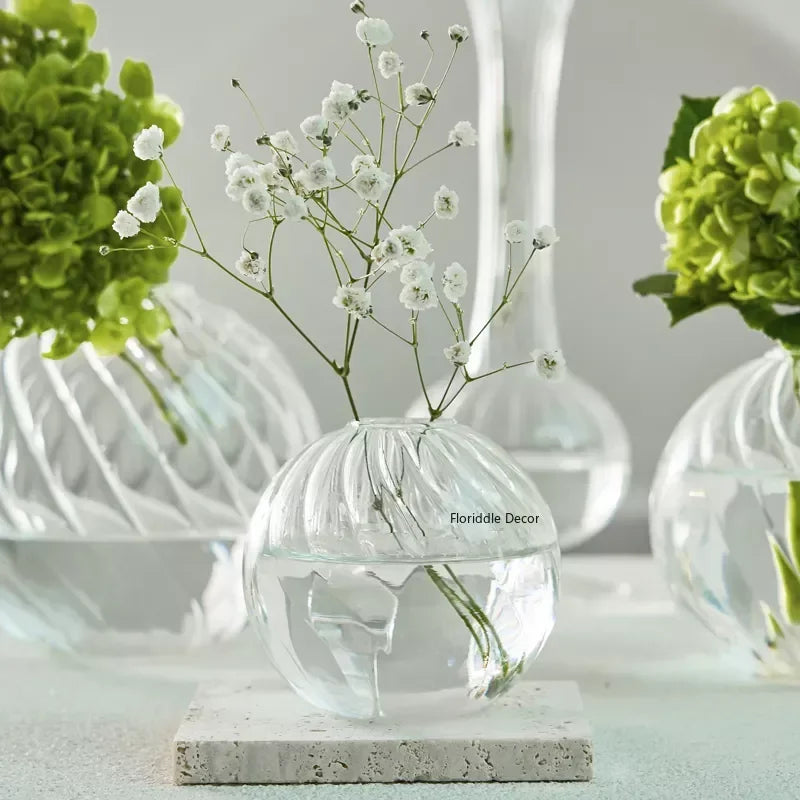 Transparent Vase Modern Home Decor Vase Decoration Home Wedding Clear Glass Vase Nordic Vases Set Hydroponic Vase