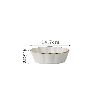 Gold Stroke Ceramic Plate Set Creative Hammer Decorative Living Room Dinner Set Plates and Dishes Western Restaurant Steak Dish