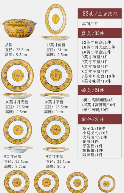 Fine Luxury Guests Dinnerware Sets Home Kitchen Wedding Dining Room Tableware Set Catering Supplies Vajillas Para Cocina Dishes