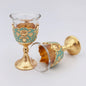 Set of 2 Vintage Wine Goblet Palace Style Retro Metal Embossed Wine Cup Palace Toasting Glasses For Home Offices Kitchen Wedding