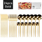 24pcs Dinnerware Set Stainless Steel Tableware Set Knife Fork Spoon Flatware Set Cutlery Set Knife Fork Spoon Tea Spoon