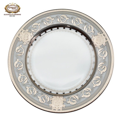 Bone China platinum decoration design tableware porcelain Dinner Soup Plate Gold Rim Dishes and bowl Set