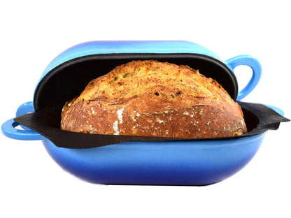 Enameled Cast Iron Dutch Oven for Sourdough Bread Baking Artisan Bread Heavy Duty Oval Loaf Pan 9 " 2 Qt Oven Safe Baking Mold