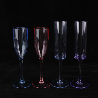 5Pcs Acrylic Champagne Goblet Glasses Cup Transparent Cocktail Glass Cups Creative Anti-fall Goblet For Bar Pubs Clubs Drinkware