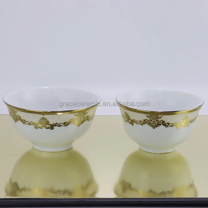 24k Gold Dinnerware Ceramic Luxury Personalized Desgin Embossed Fine Porcelain China Dubai 81pcs Dinner Set for 8 Persons