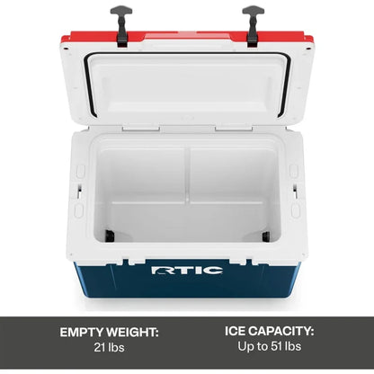 RTIC Ultra-Light 52 Quart Hard Cooler Insulated Portable Ice Chest Box for Beach, Drink, Beverage, Camping, Picnic, Fishing, Boa