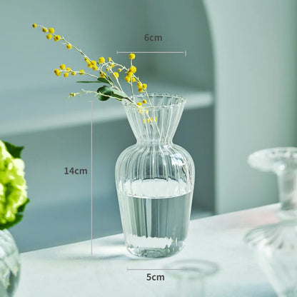 Transparent Vase Modern Home Decor Vase Decoration Home Wedding Clear Glass Vase Nordic Vases Set Hydroponic Vase