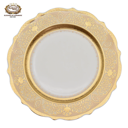 New fashionable shape for bone china dinner set embossed gold decoration from Germany style