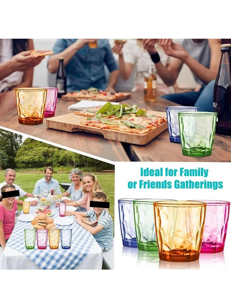 17 oz Plastic Tumblers Drinking Glasses Clear Acrylic Cups Wine Glassware Beverage Drinkware Tumbler for Poolside Party