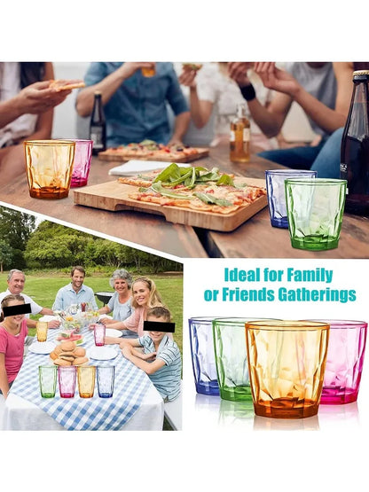 17 oz Plastic Tumblers Drinking Glasses Clear Acrylic Cups Wine Glassware Beverage Drinkware Tumbler for Poolside Party